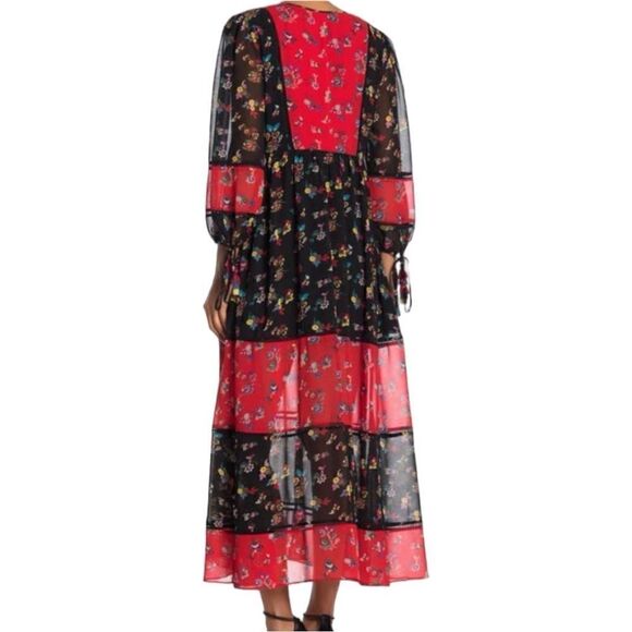 Rebecca Minkoff Women’s Floral Sheryl Maxi Dress in the Size Medium in Red/Black - Picture 7 of 16